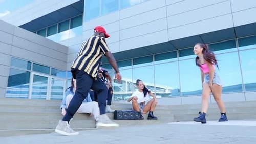 Group of professional street dancers