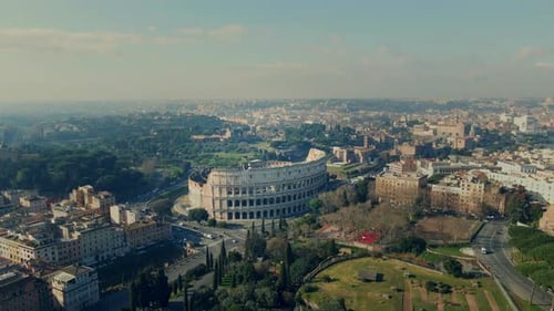 Colosseum in Rome Aerial View
