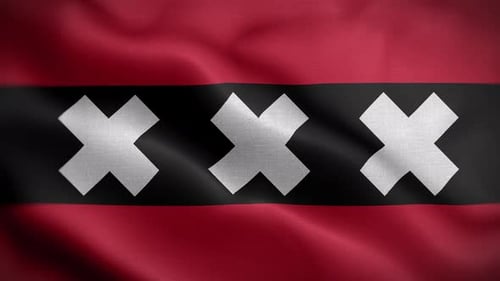 Amsterdam Flag Waving Seamless Loop Animation