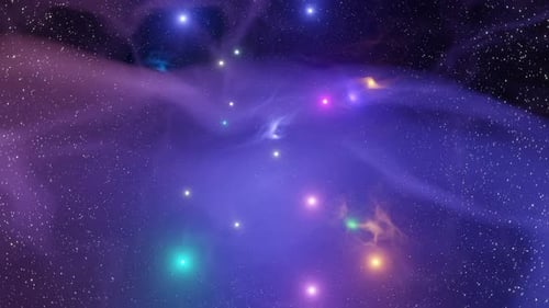 Deep Space Nebula Loop Background with Glowing Star and Plasma