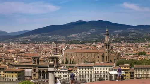 Basílica en Timelapse 4K de Florencia, Toscana, Italia