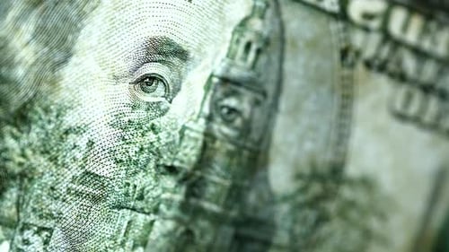 Macro Shot of US One Hundred Dollar Bill