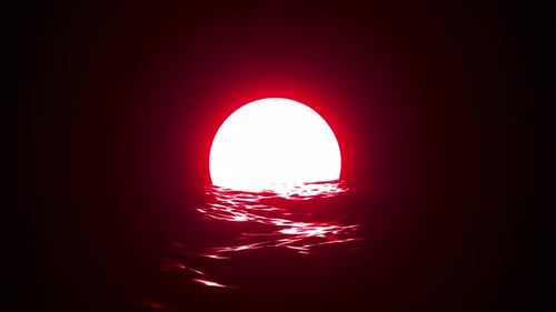 Rote Sonne auf dem Meer