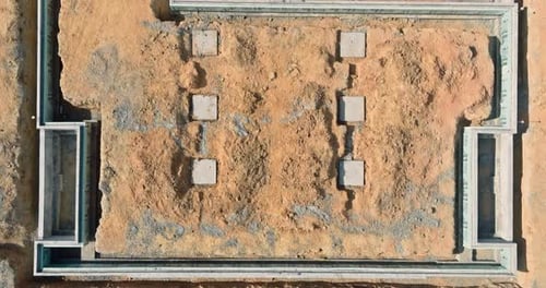 Building Construction Property of Foundation for Future Apartment Complex