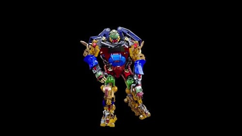 Colorful Mechanical Robot Character Dancing Animation Loop