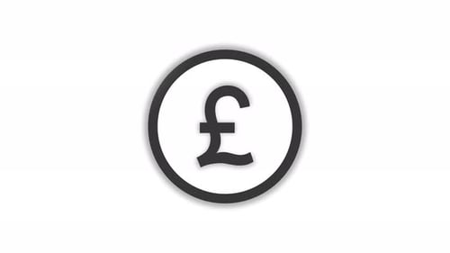 Englisches Pfund-Sterling-Symbol. Britisches GBP-Symbol isoliert auf weißem Hintergrund.