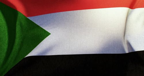 Animated Fabric Flag of Sudan Waving Loop