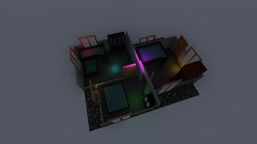 3D Architectural Floor Plan Reveal with Dynamic Lighting