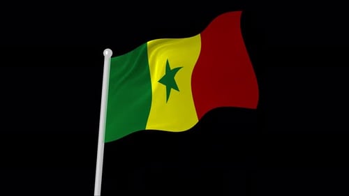 Waving Flag of Senegal Realistic 3D Animation