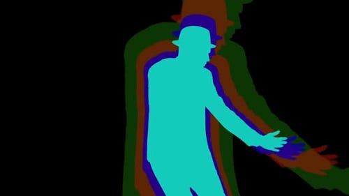 Dynamic Retro Dancer Silhouette with Color Shift Effect