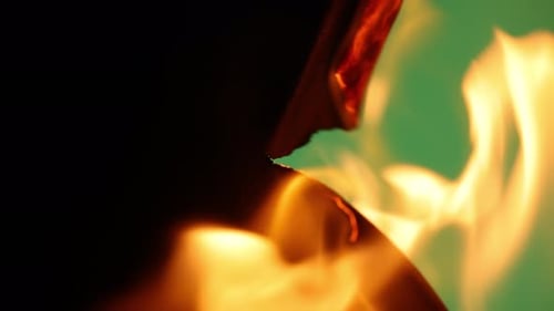 Burning Fire and Light on Green Screen