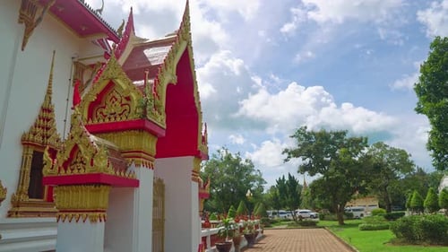 Buddha temple in Asia, a religious shrine of Buddhism, a temple complex