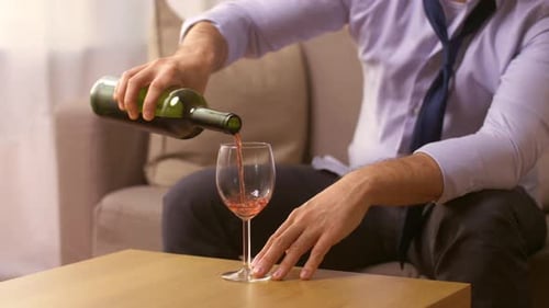 Close Up of Alcoholic Drinking Wine at Home 36