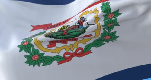 Realistic West Virginia State Flag Waving Animation