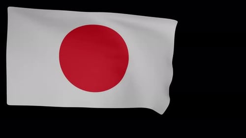 Seamless Waving Japanese Flag Animation