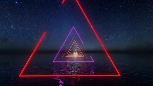 Banner abstracto con luces de neón, invitación