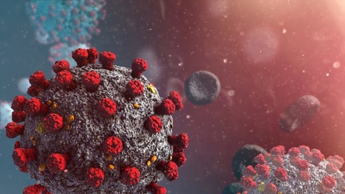 Realistic 3D Virus Cell Rotating Medical Animation