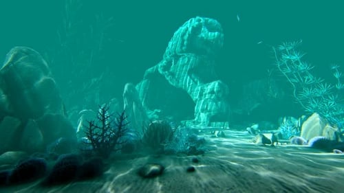 Historische Skulpturen unter Wasser