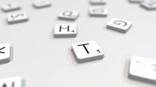 Animated 3D Letter Tiles Forming Words Reveal