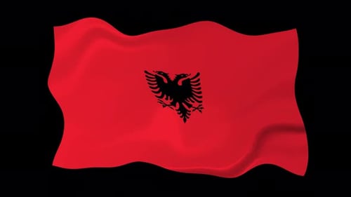 Albanian Flag Waving Seamless Loop Animation