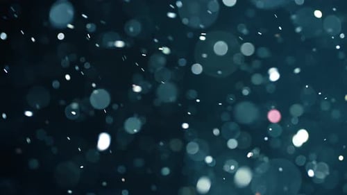 Abstract Sparkling Light Particles on Dark Blue