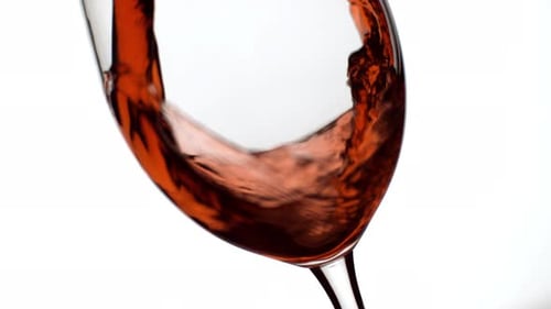 Red Wine Poured into a Glass Close Up