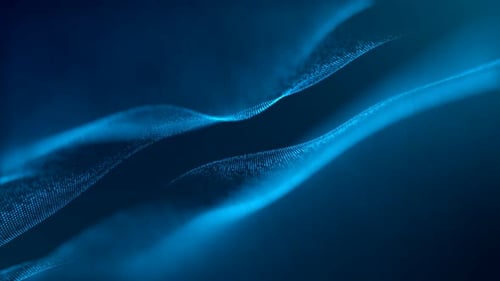 Animation d'effet d'onde de particules bleues 4K