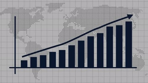 Business-Diagramm-Diagramm und Animation zum Geschäftswachstum