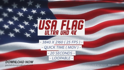Patriotic American Flag Waving Video Background