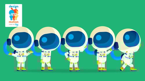 Flat Design Astronaut Character Animations with Various Actions and Cycles