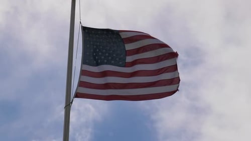 American Flag Waving in the Wind