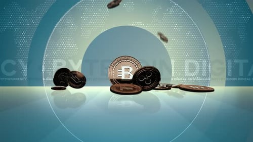 11 - 9 Fond de crypto-monnaie BYTECOIN avec des cercles et du texte 4K