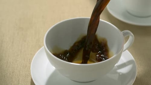 Coffee Being Poured into a Cup