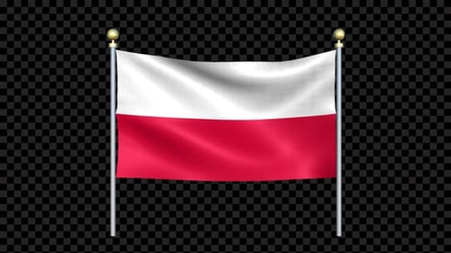 Realistic Poland Flag Waving Animation