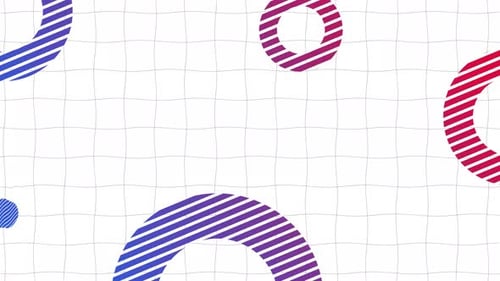 Animated Geometric Grid with Colorful Abstract Shapes Loop
