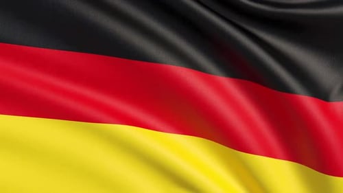 Realistic Waving German Flag Fabric Background