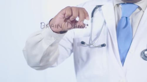 Doctor Writes Brain Damage Diagnosis on Glass