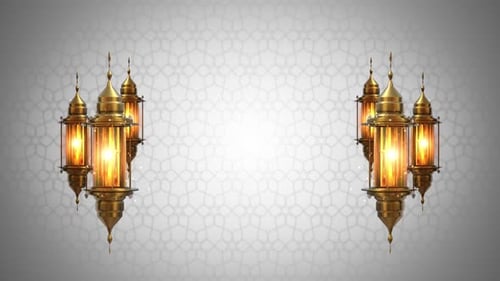 Elegant Golden Islamic Lanterns Animated Background