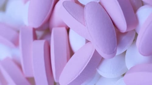 Pharmaceutical Pills, Pink and White