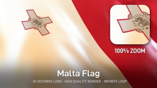 Malta National Flag Waving in Gentle Breeze