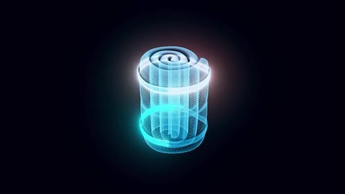 Futuristic Holographic Wireframe Scroll Energy Scan Animation