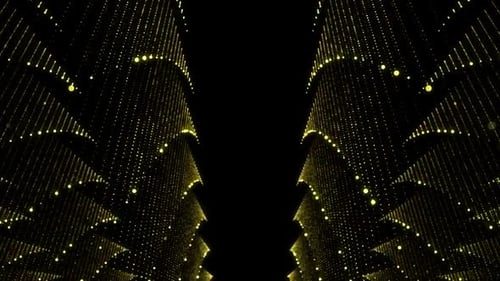 Shimmering Golden Particle Tunnel Background Animation