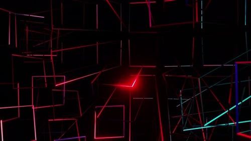 Abstract Neon Geometric Grid Loop Background