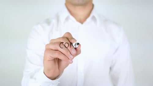 Hand Writes Computer Graphics on Clear Surface