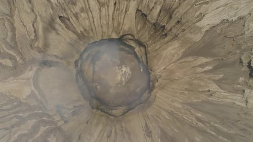 Mountain Landscape with an Active Volcano