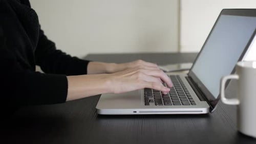 Working In Office With Laptop