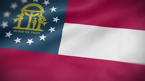 Realistic Waving Flag of Georgia State Animation