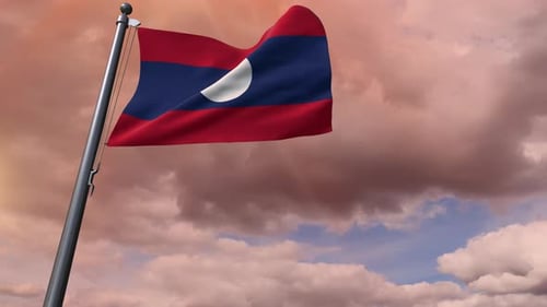 Flagge von Laos 4K