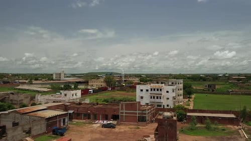 Africa Mali Vast Field And Village Aerial View 13
