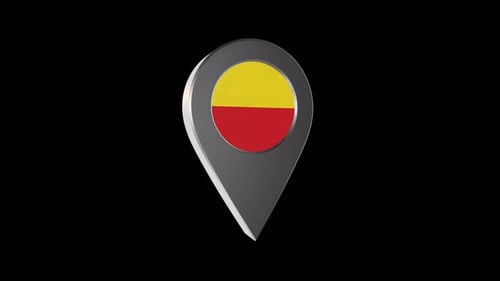 3D Spinning Location Pin with Flag